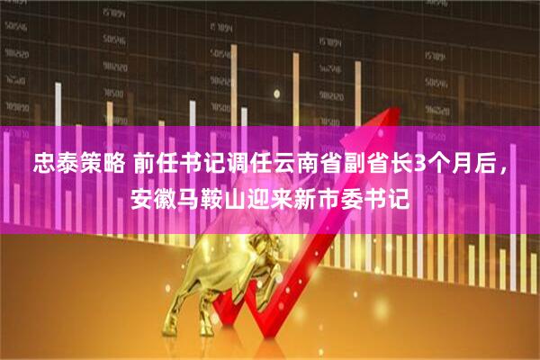 忠泰策略 前任书记调任云南省副省长3个月后，安徽马鞍山迎来新市委书记